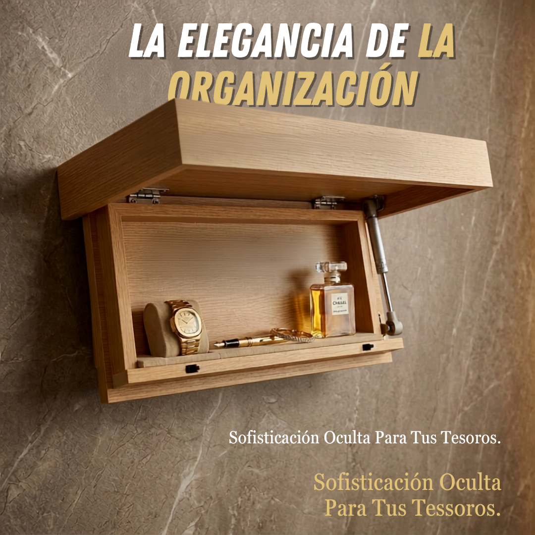 Repisa Café Decorativa de Madera Con Cajón Oculto (20x40x5.5)