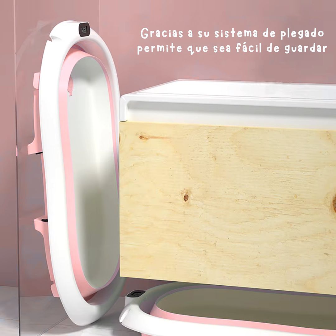 Bañera Plegable con Soporte Alto, termómetro y obsequio sorpresa 🎁