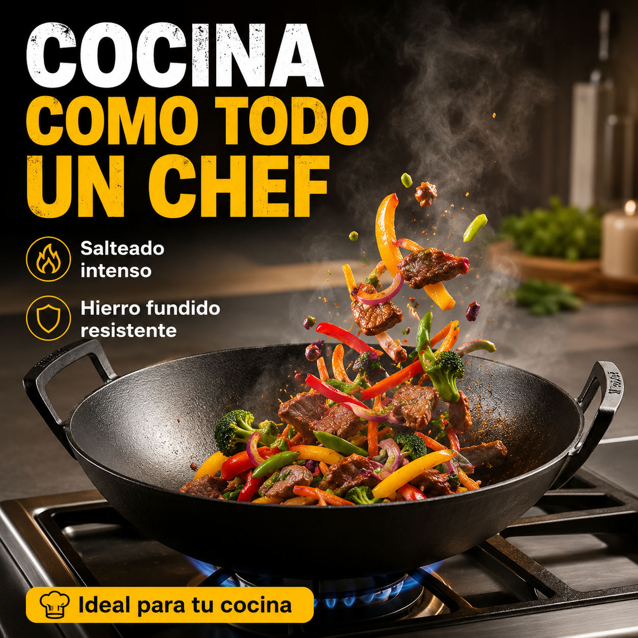 Wok De Hierro Fundido
