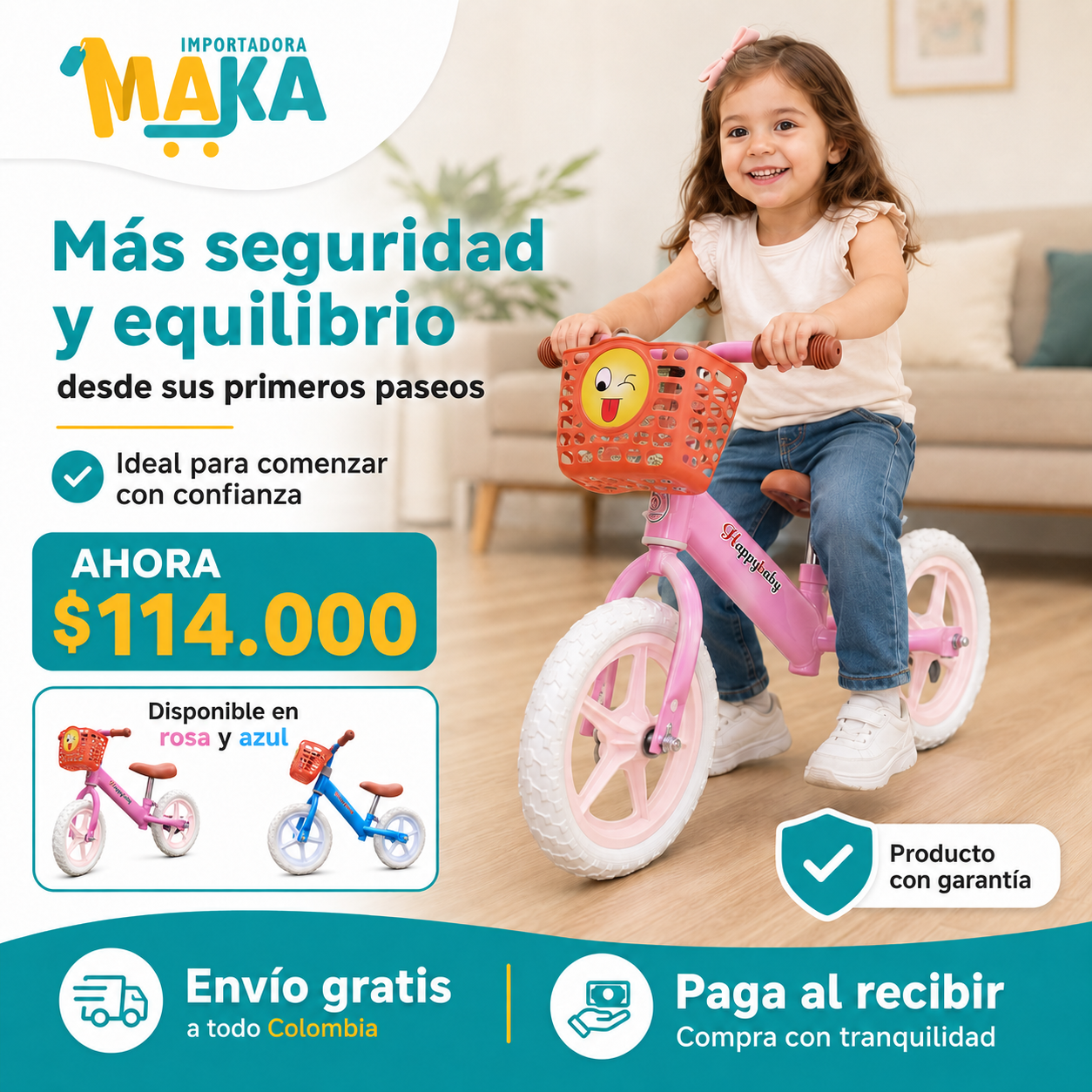 💯 Bici Sin Pedales Anticaídas Kids – Más Seguridad y Equilibrio