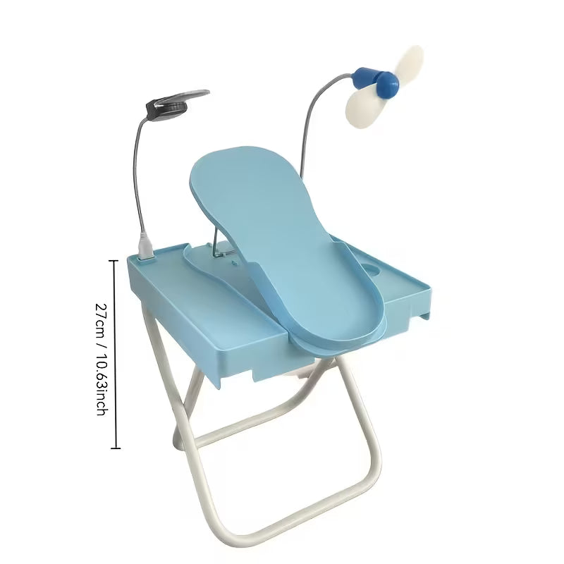 💅 Estación Plegable de Uñas 4 en 1: Pedicure, Lámpara, Lupa y Ventilador ✨