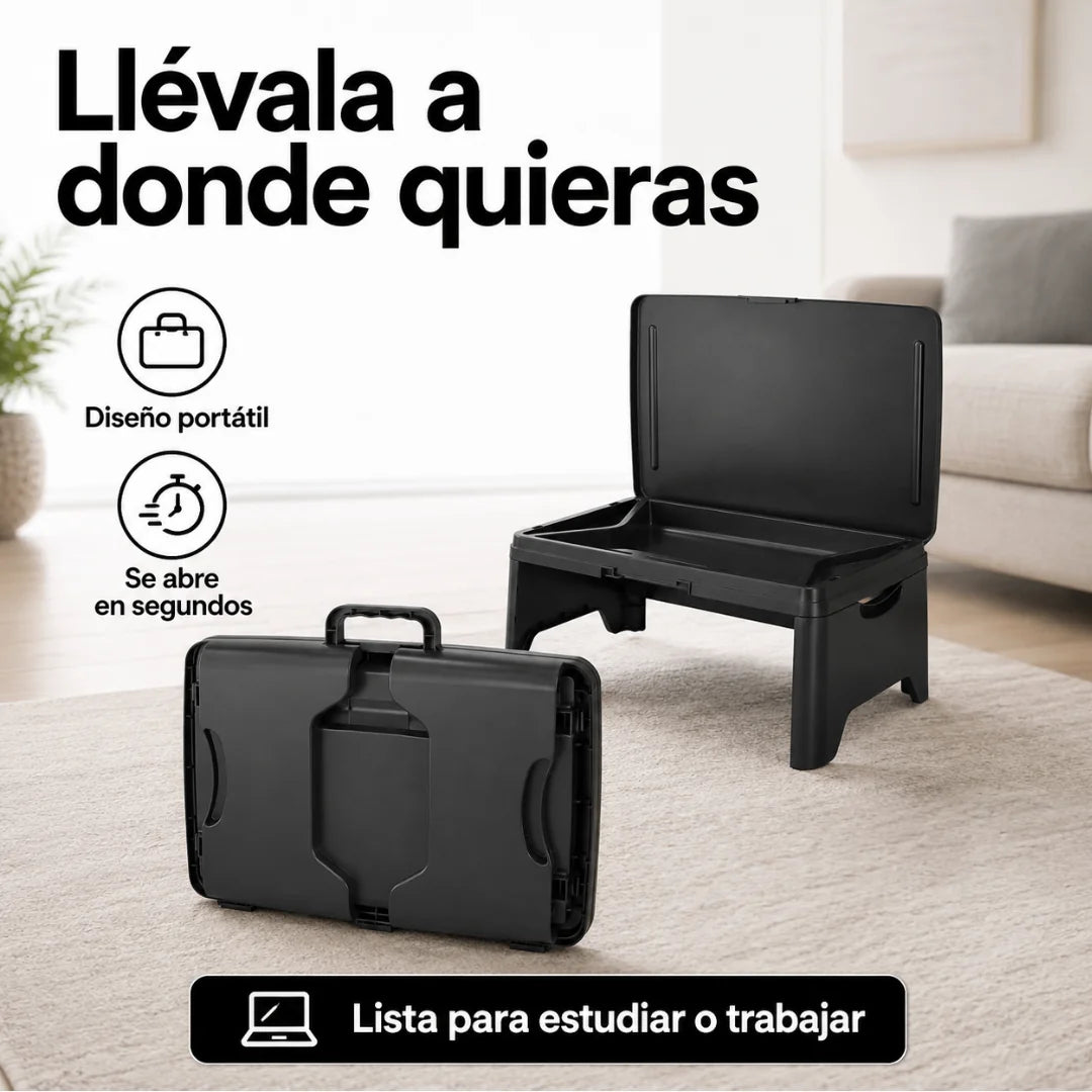 Mesa Escritorio Plegable Portátil con Organizador Integrado