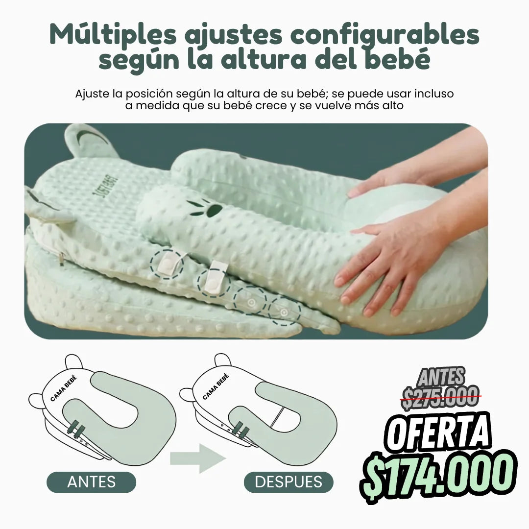 Almohada Antireflujo para Bebé con Soporte Ajustable 10º-25º
