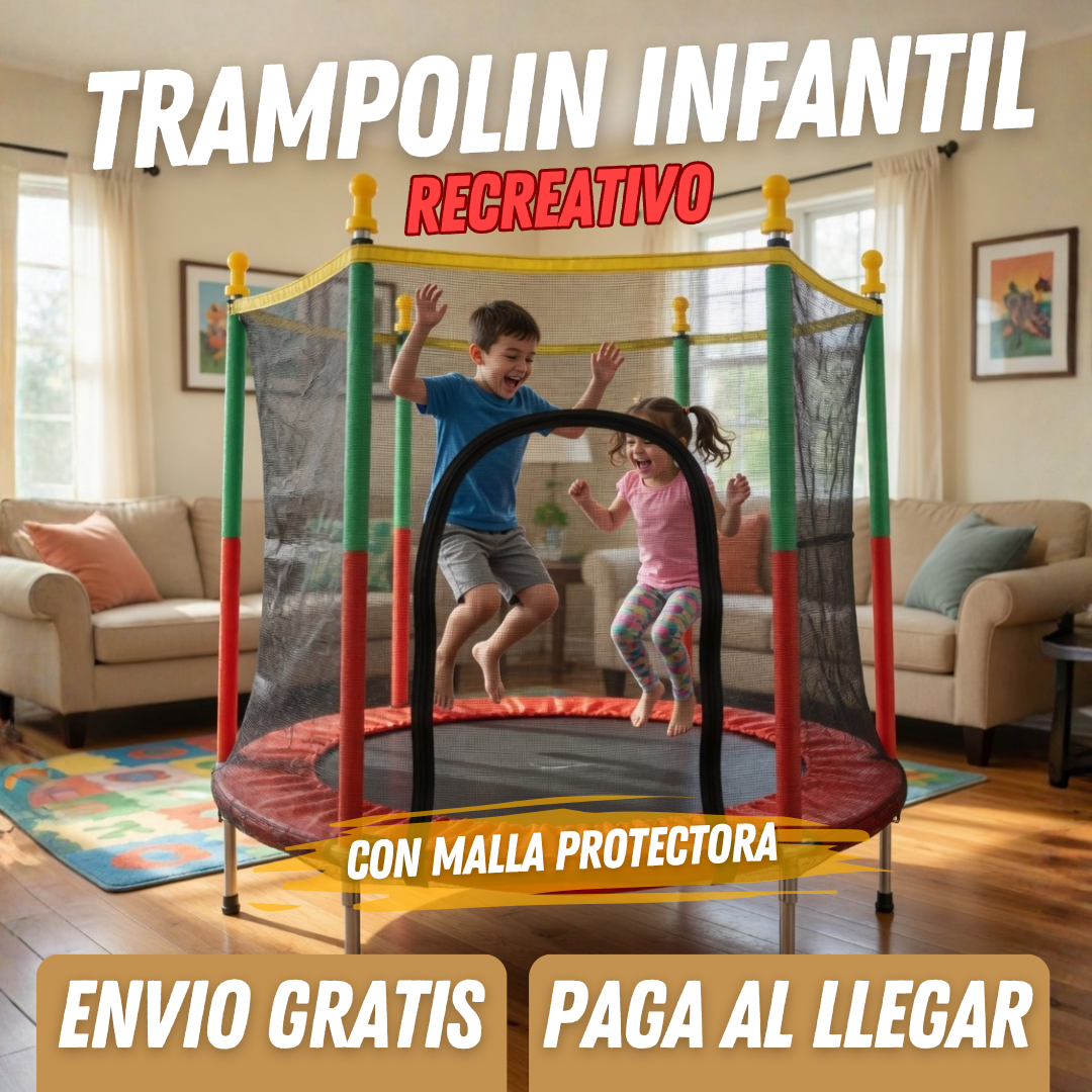 Trampolín Infantíl Recreativo, Interior o Exterior TT