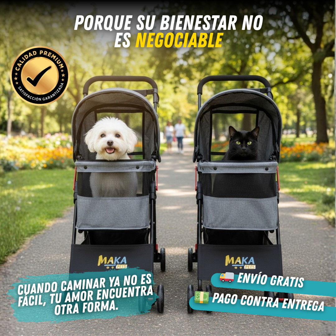 Cochecito plegable para perros y gatos pequeños y medianos