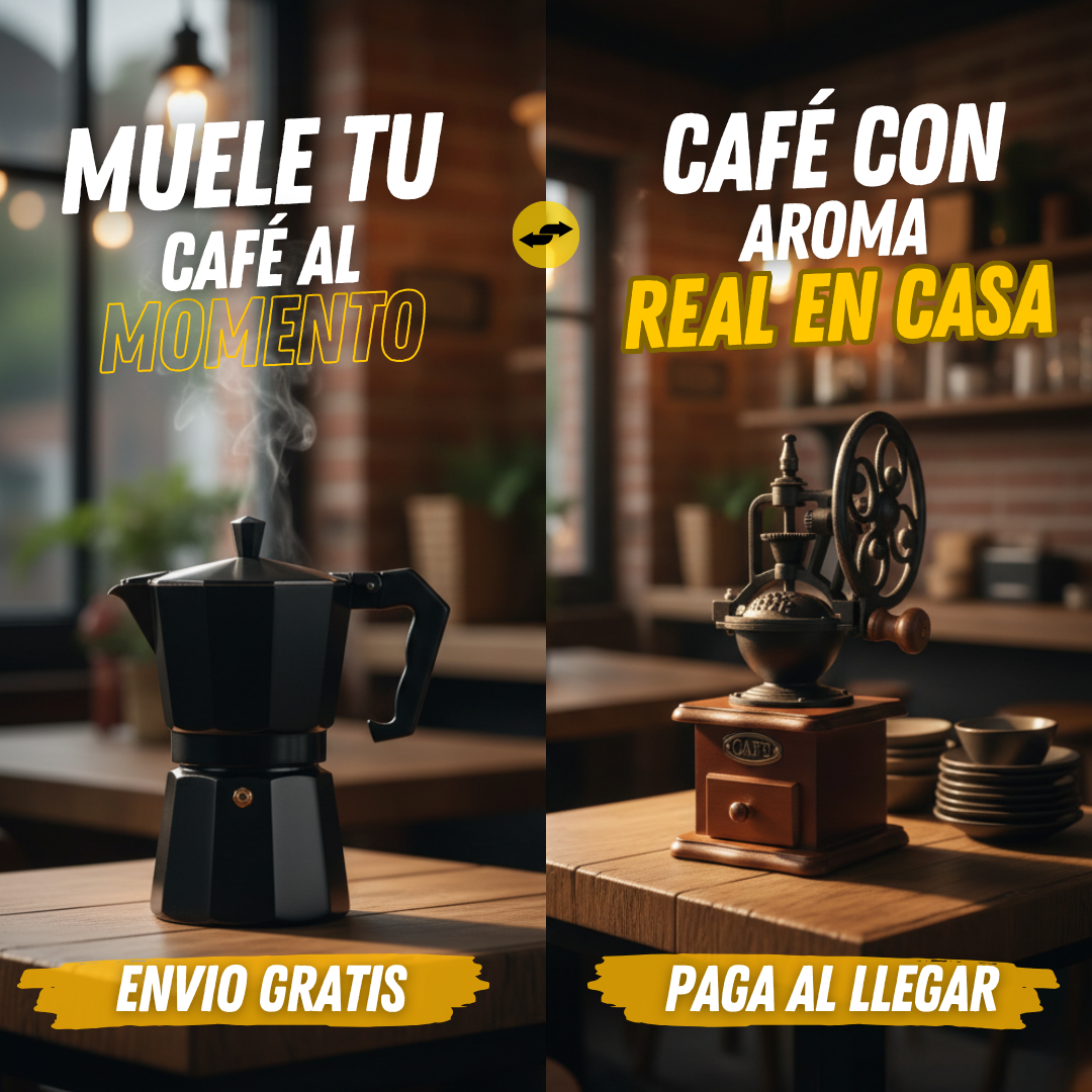 Combo Molinillo + Cafetera Italiana Premium