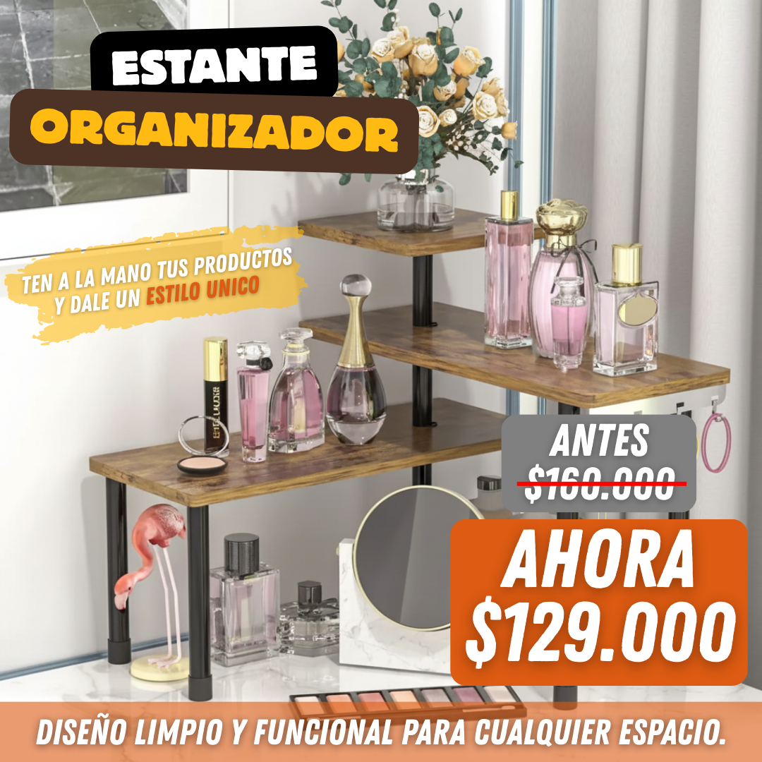 Estante de esquina movible de 3 niveles para negocios, cocina y baños colócalo en L o lineal PREMIUM