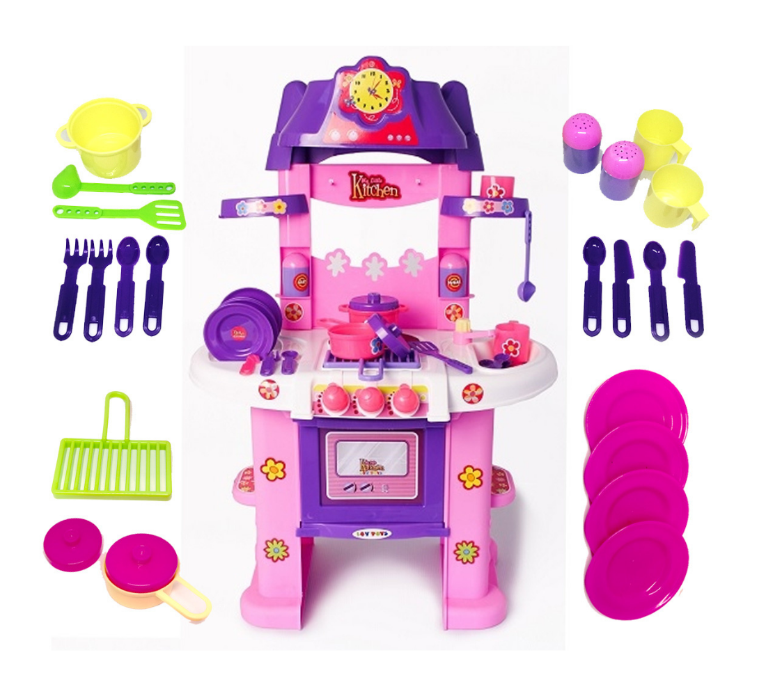 Cocina De Niña Con Accesorios Luces Sonidos, Puerta Que Abre