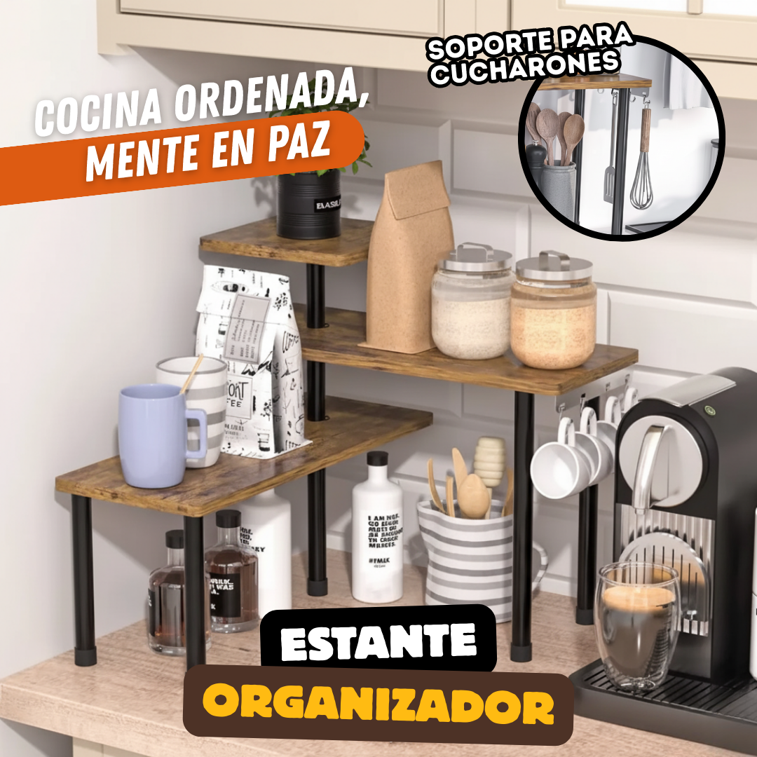 Estante de esquina movible de 3 niveles para negocios, cocina y baños colócalo en L o lineal PREMIUM