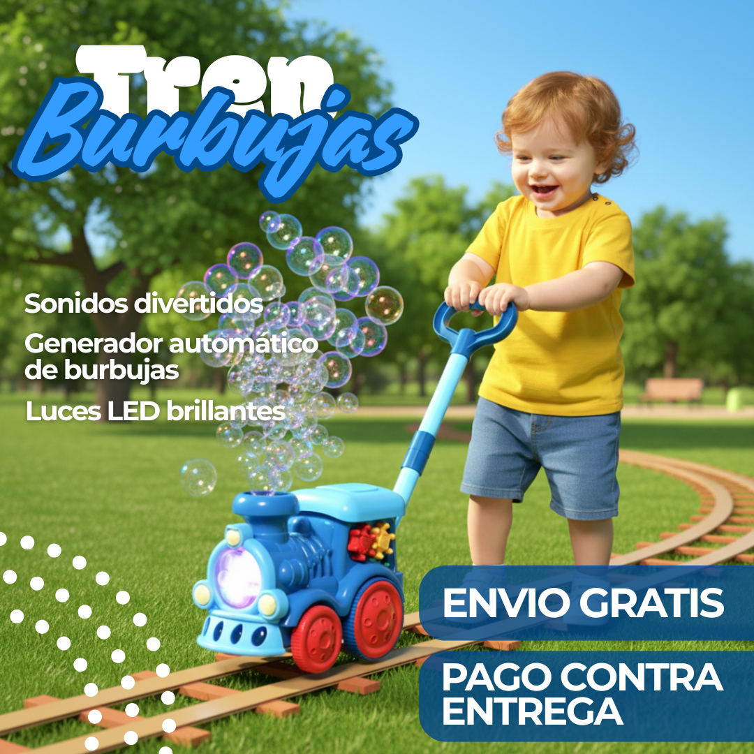 Tren de burbujas para niños