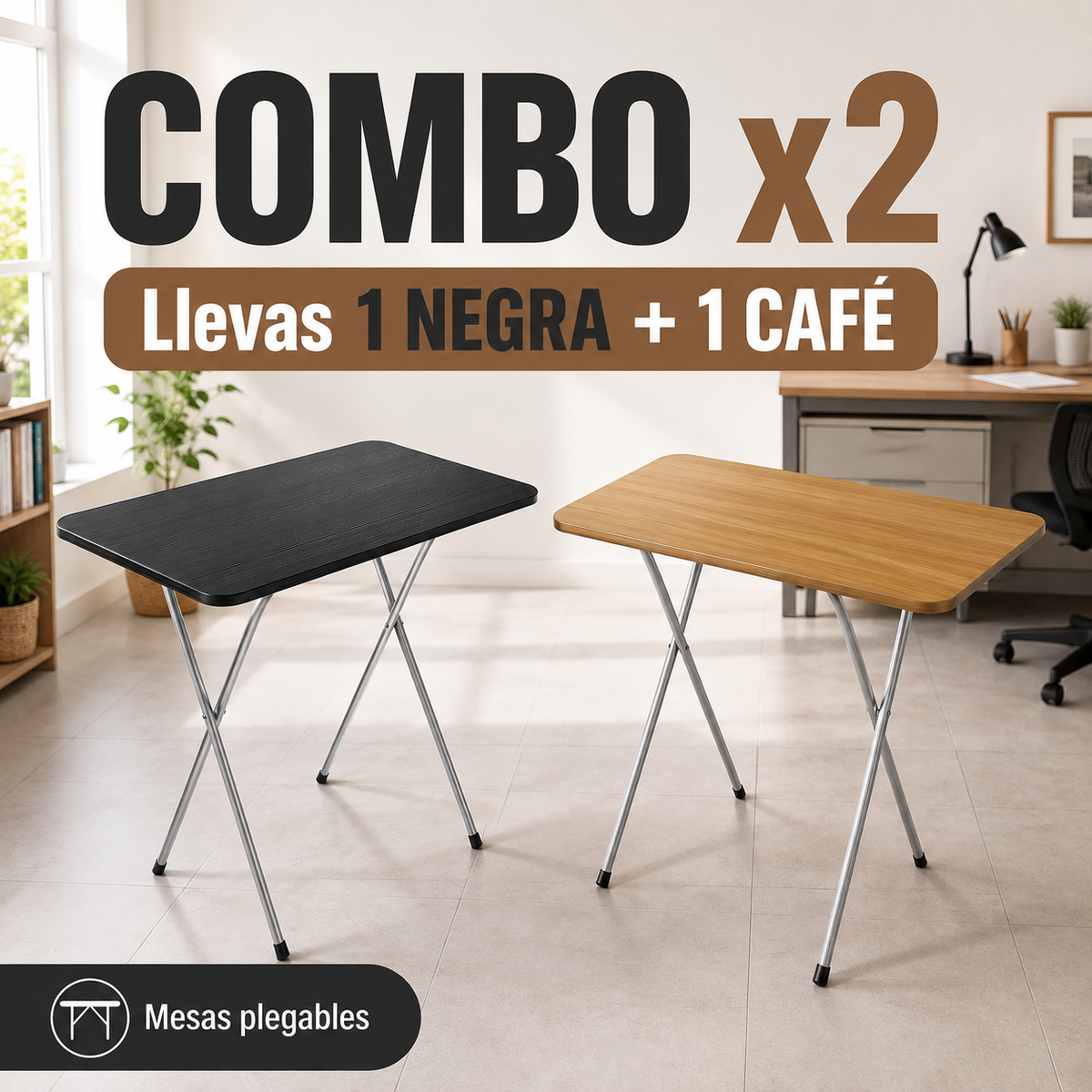 Mesas Plegable Multifuncional Combo X 2  Mixto y utilizalas como quieras TT