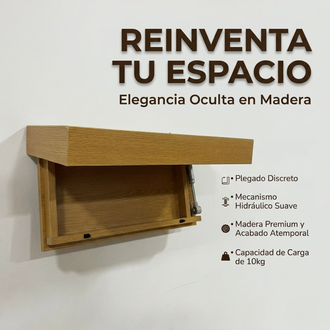Repisa Café Decorativa de Madera Con Cajón Oculto (20x40x5.5)