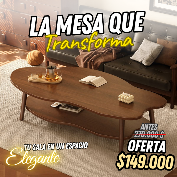 Mesa de Centro Moderna con Almacenamiento Inferior