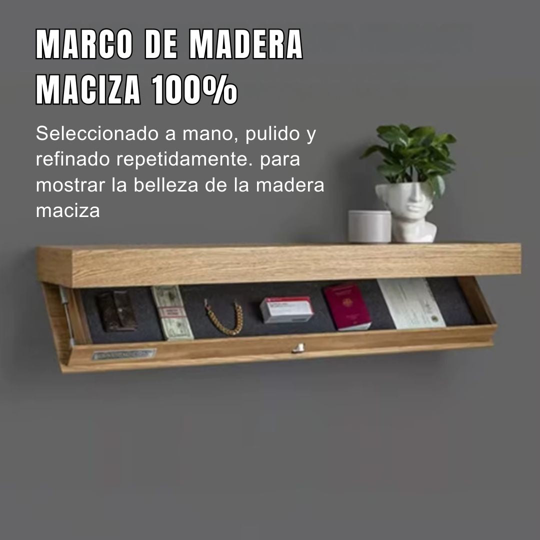 Repisa Flotante Antirrobo con Cajón Oculto y Sistema Electrónico con Tarjeta (50cm X 25cm X8cm)