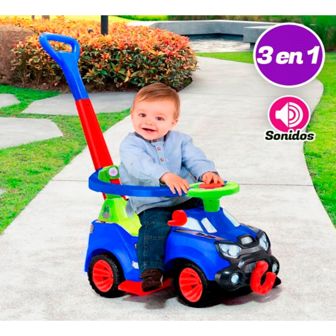 Carrito Infantil 3 En 1: Caminador, Paseador y montable