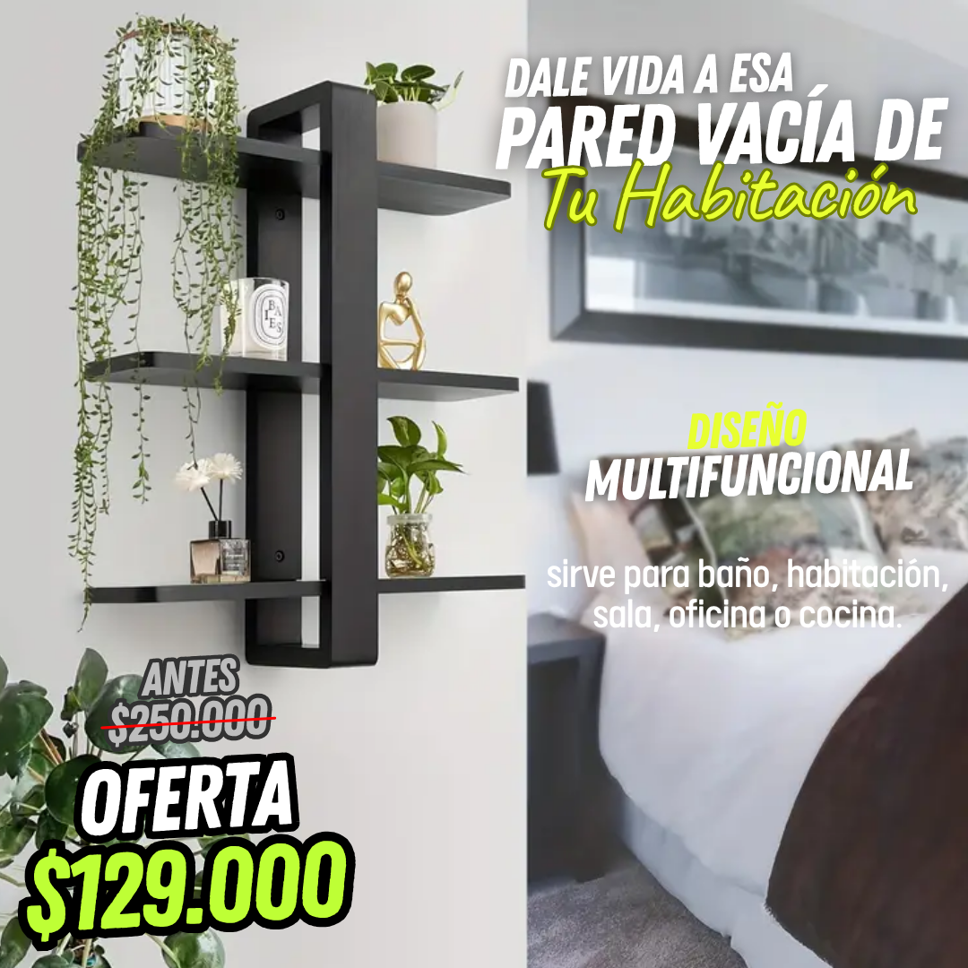 Repisa de Pared Decorativa Modular y Multifuncional de 3 Niveles