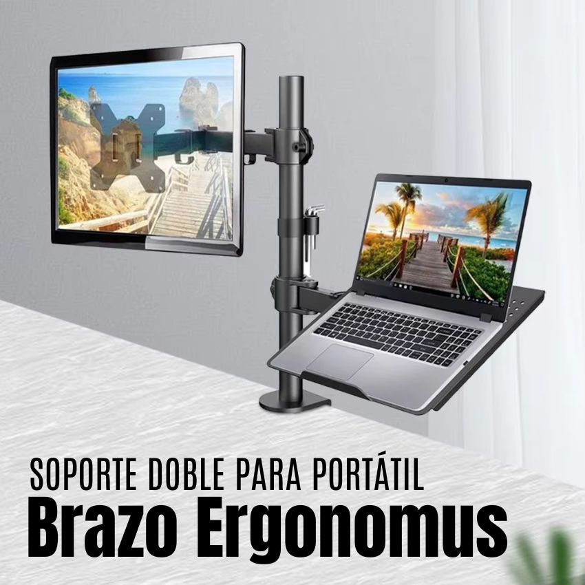 Brazo Ergonomus Para Portátil Doble ͭ