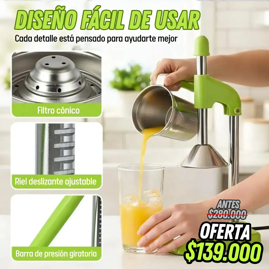Exprimidor en Prensa de Cítricos con Palanca en Acero Inoxidable