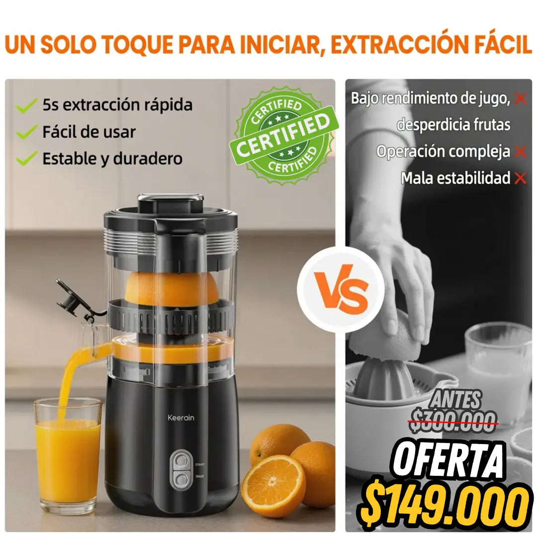 Exprimidor Eléctrico de Naranjas y Cítricos 100W con Vertido Directo
