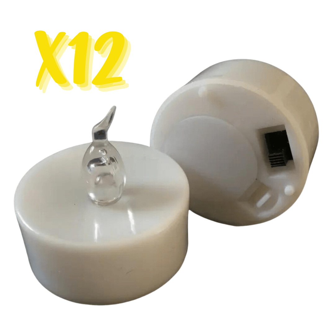 Vela Luz Led Pequeña X12 Decorativa