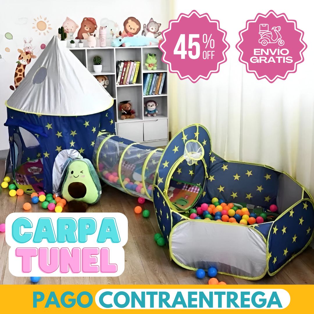 Carpa Castillo 3 En 1 Túnel + Piscina