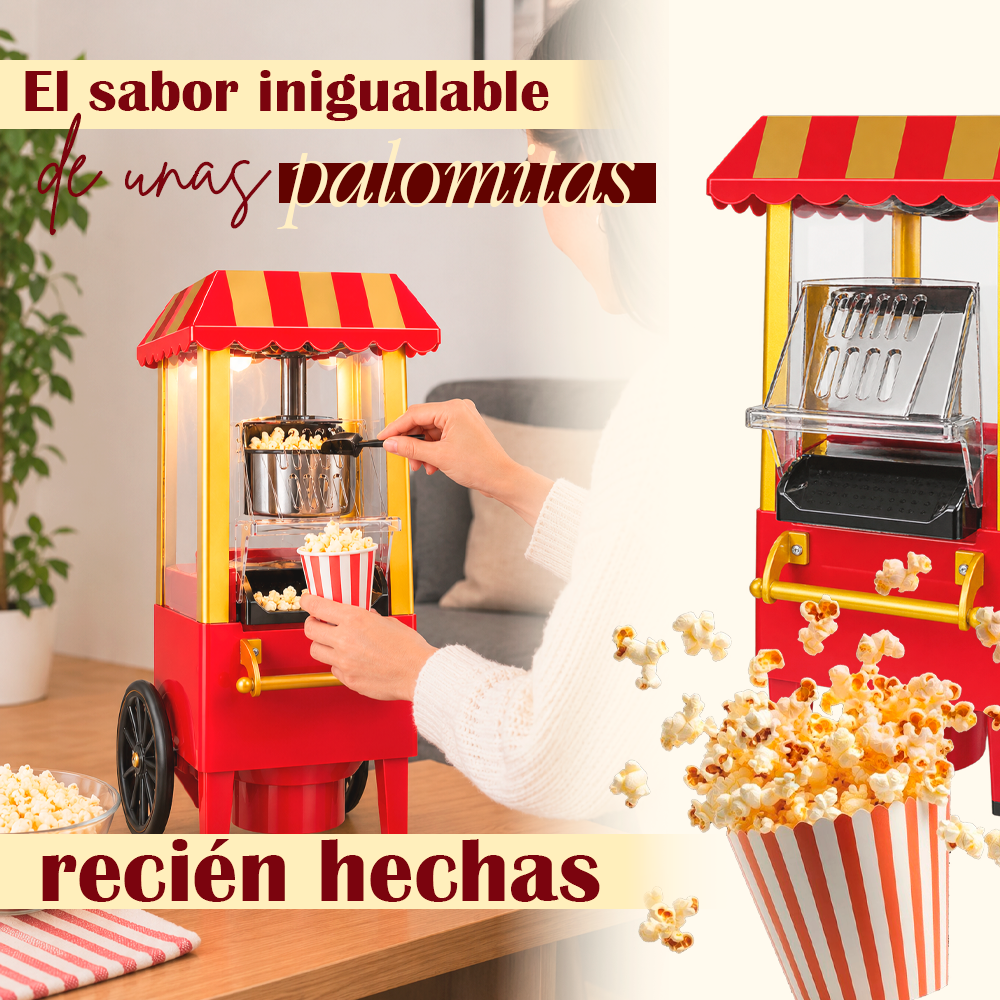 Crispetera Eléctrica Retro – Palomitas Tipo Cine en Casa TT