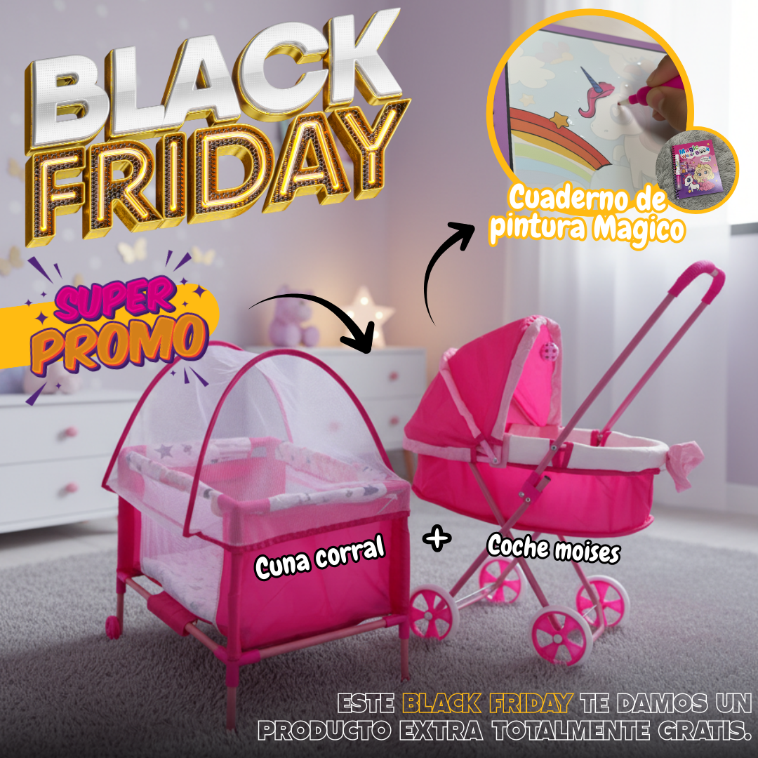 COMBO Cochecito con Cuna. Gratis cuaderno de pintura mágico