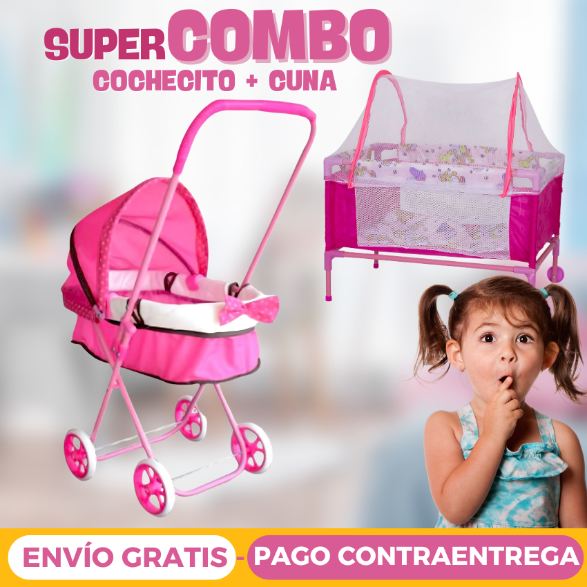 COMBO Cochecito con Cuna. Gratis cuaderno de pintura mágico