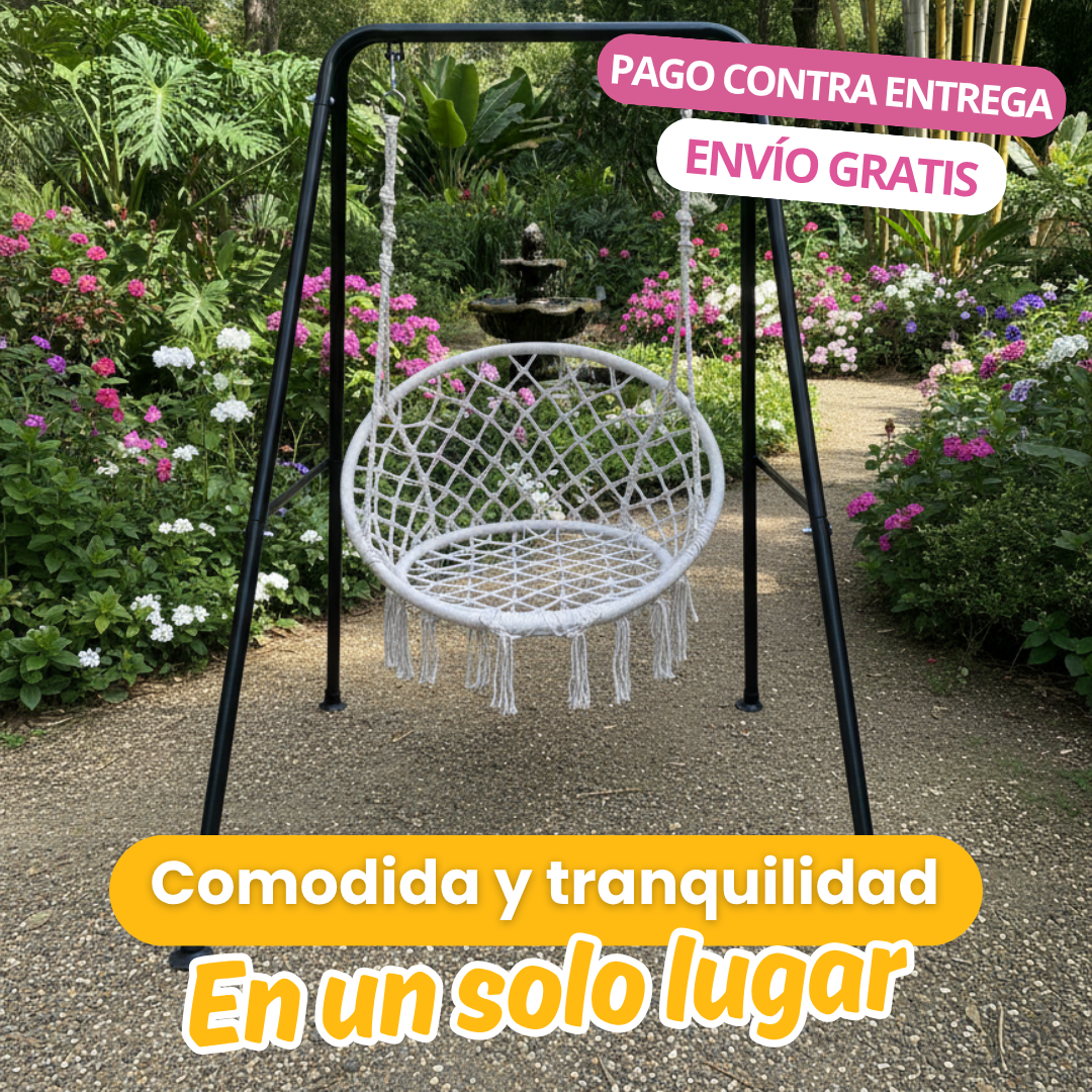 Silla Hamaca Tipo Columpio con Soporte TT