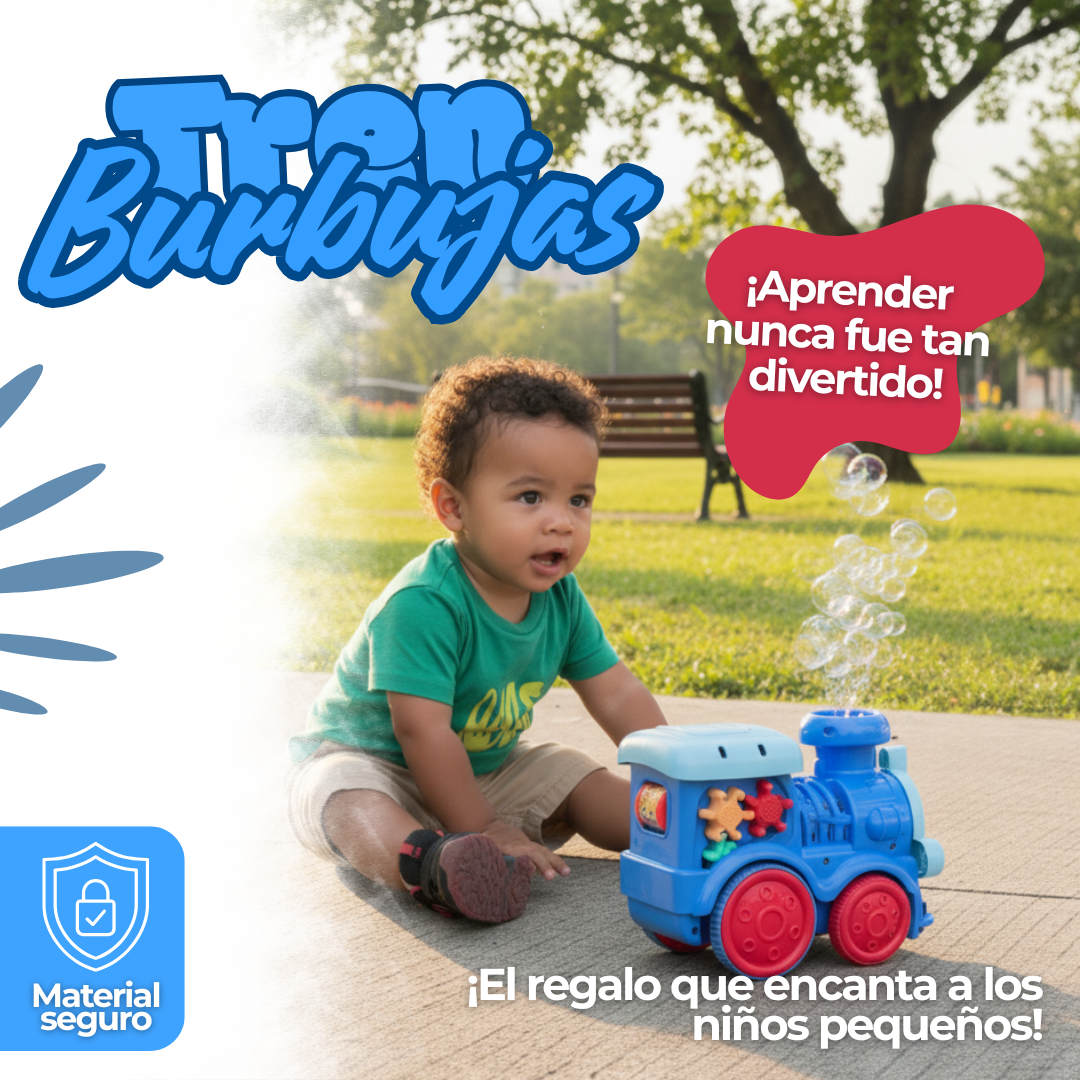 Tren de burbujas para niños