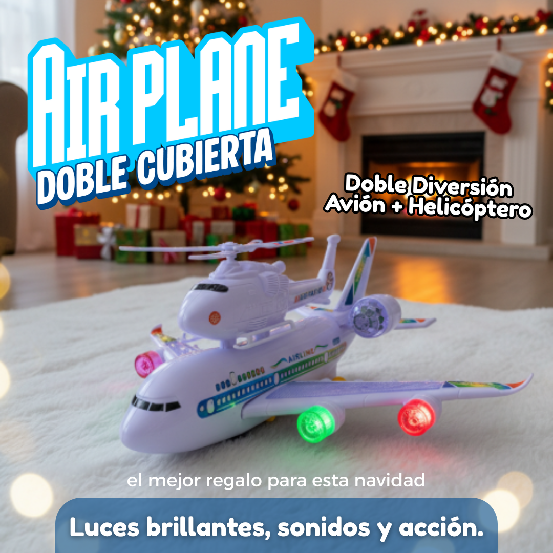 Avión Helicóptero Con Movimiento Luces Y Sonido