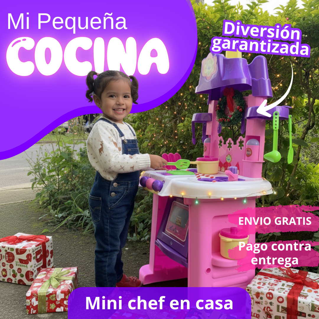 Cocina De Niña Con Accesorios Luces Sonidos, Puerta Que Abre