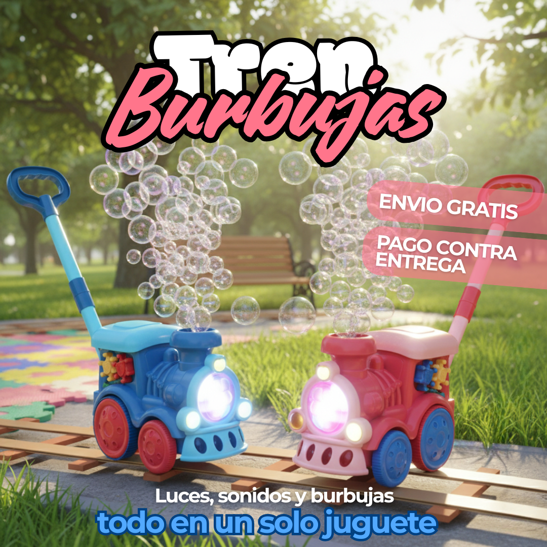 Tren de burbujas para niños