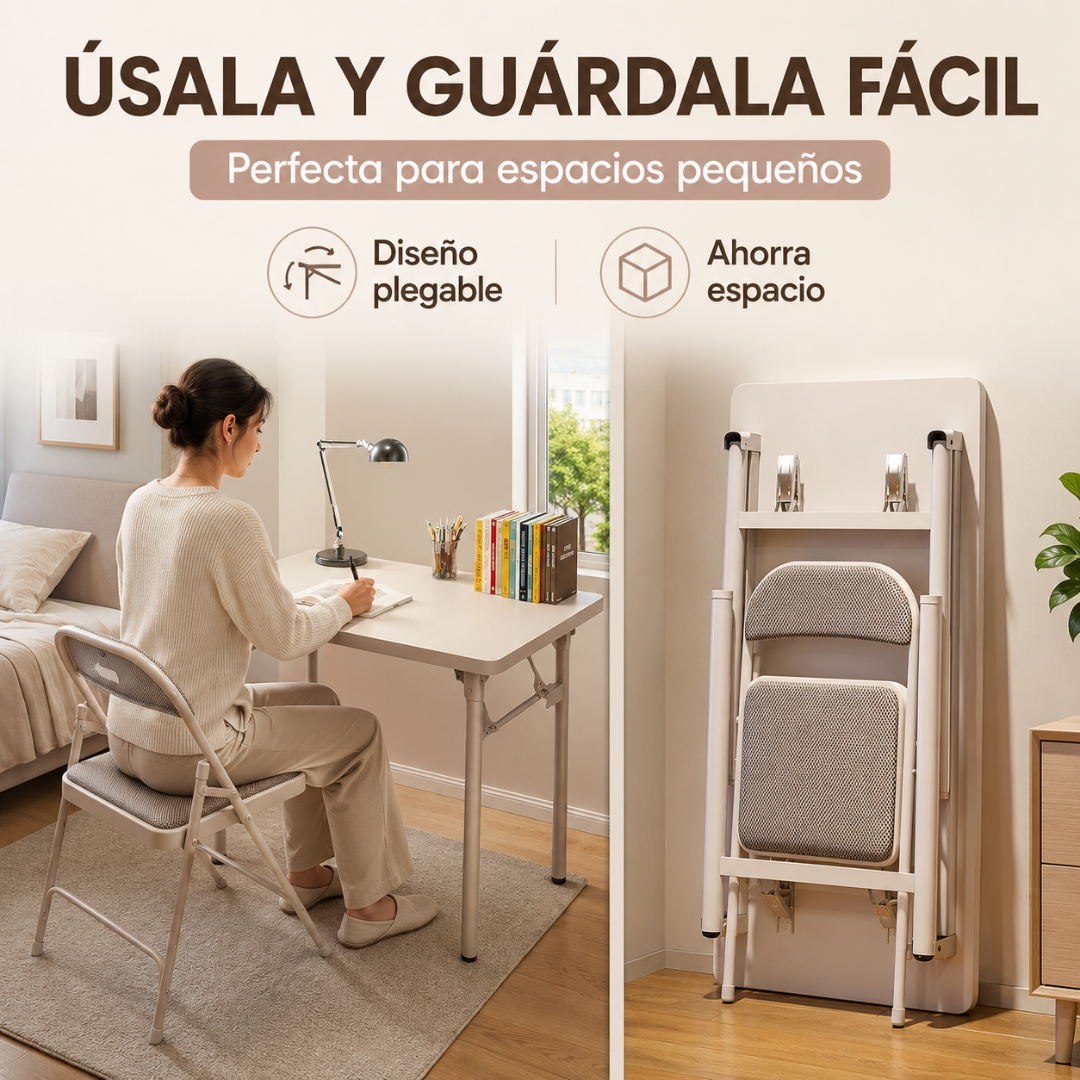 📏 Combo Mesa Plegable XL 100 × 50 cm + Silla Plegable de 78 cm 🪑