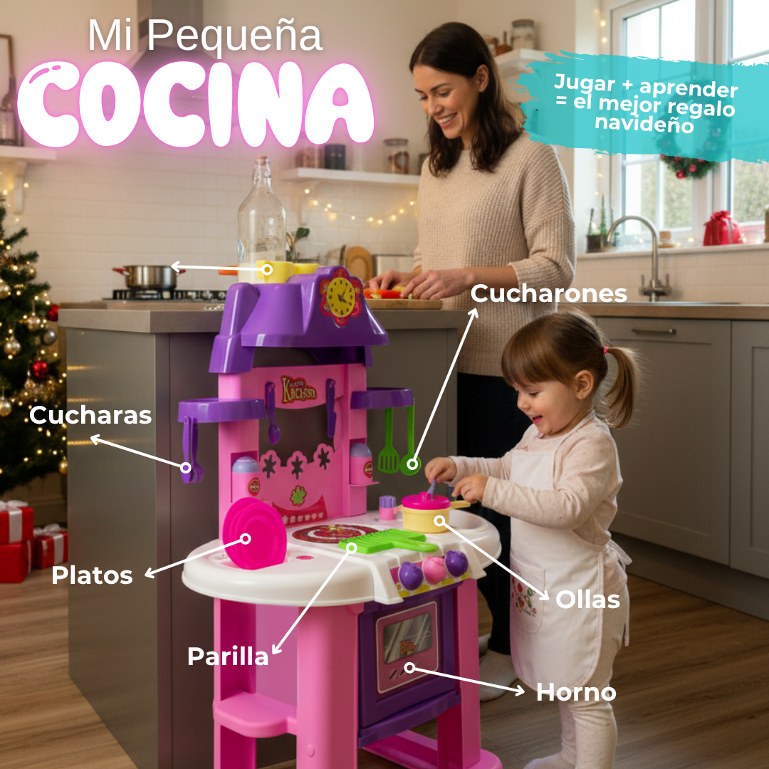 Cocina De Niña Con Accesorios Luces Sonidos, Puerta Que Abre
