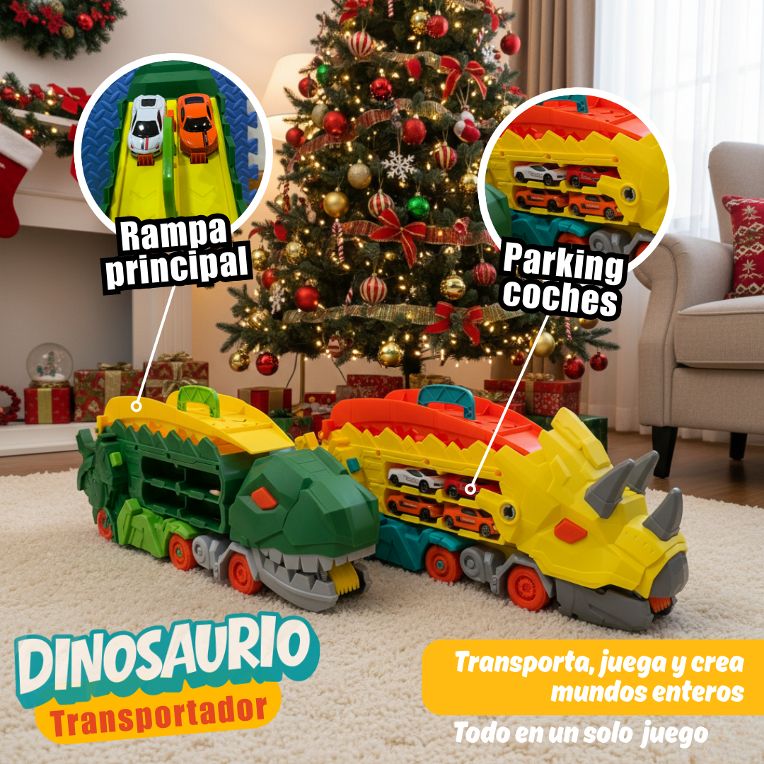 DINOSAURIO TRANSFORMERS TRANSPORTADOR DE CARROS