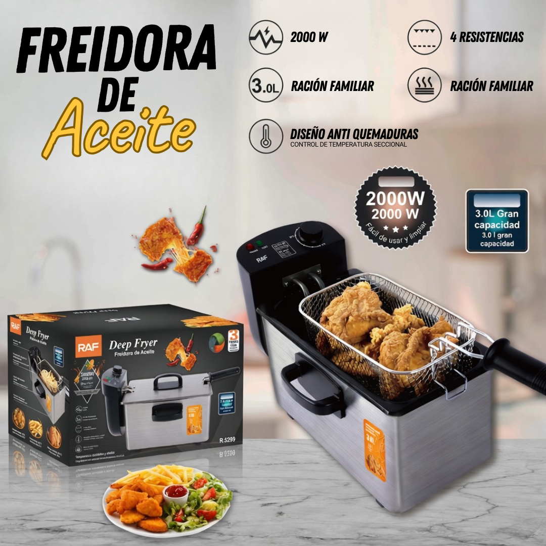 Freidora Eléctrica Profesional 3L – 1400w TT
