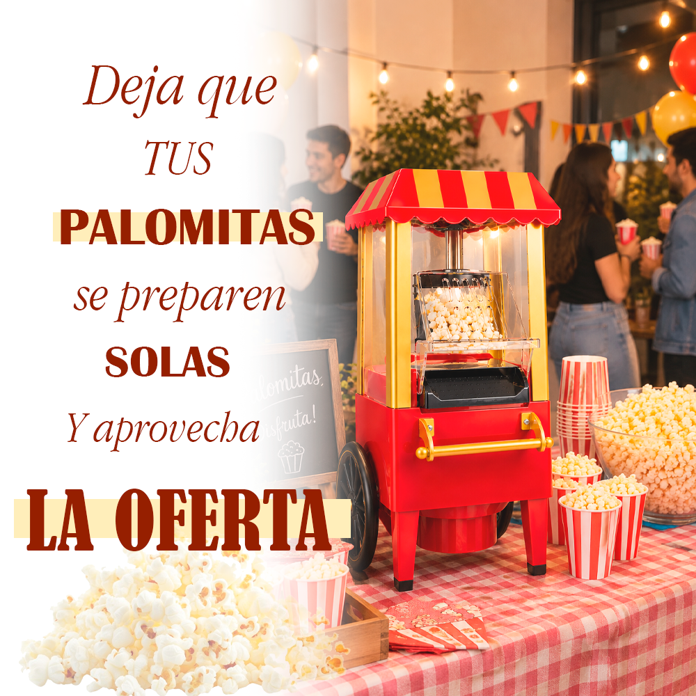 Crispetera Eléctrica Retro – Palomitas Tipo Cine en Casa TT