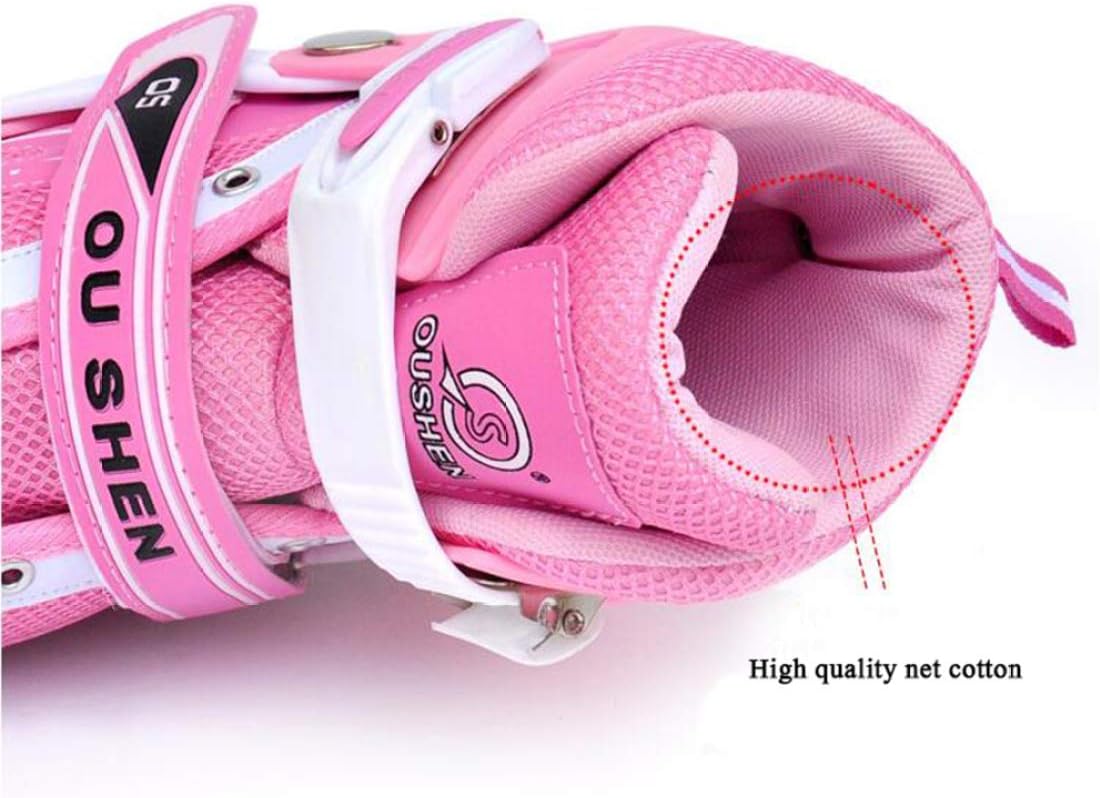 Patines Ajustables Rosa Con Bolso Y Protecciones