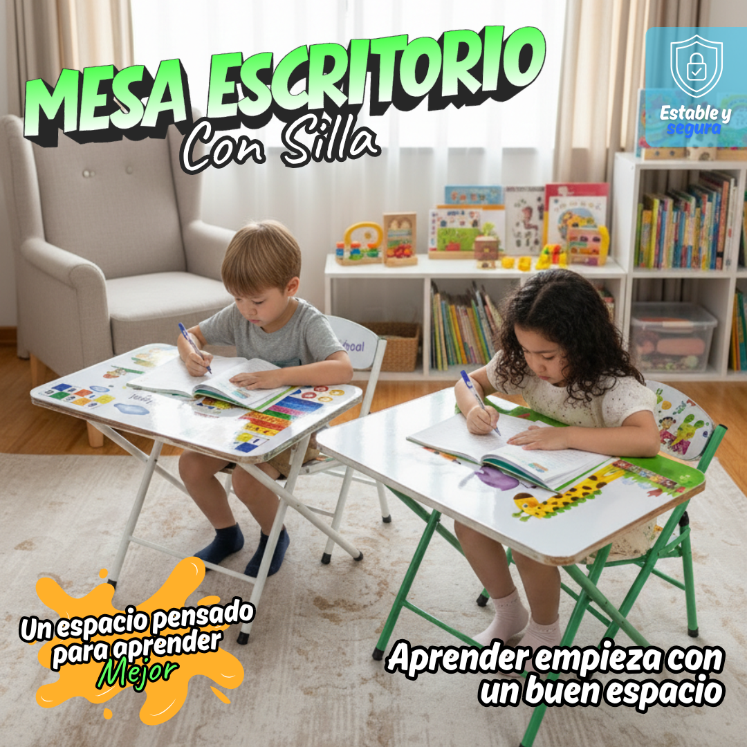 Combo Escritorio Plegable + Silla Infantil PREMIUM UNISEX TT