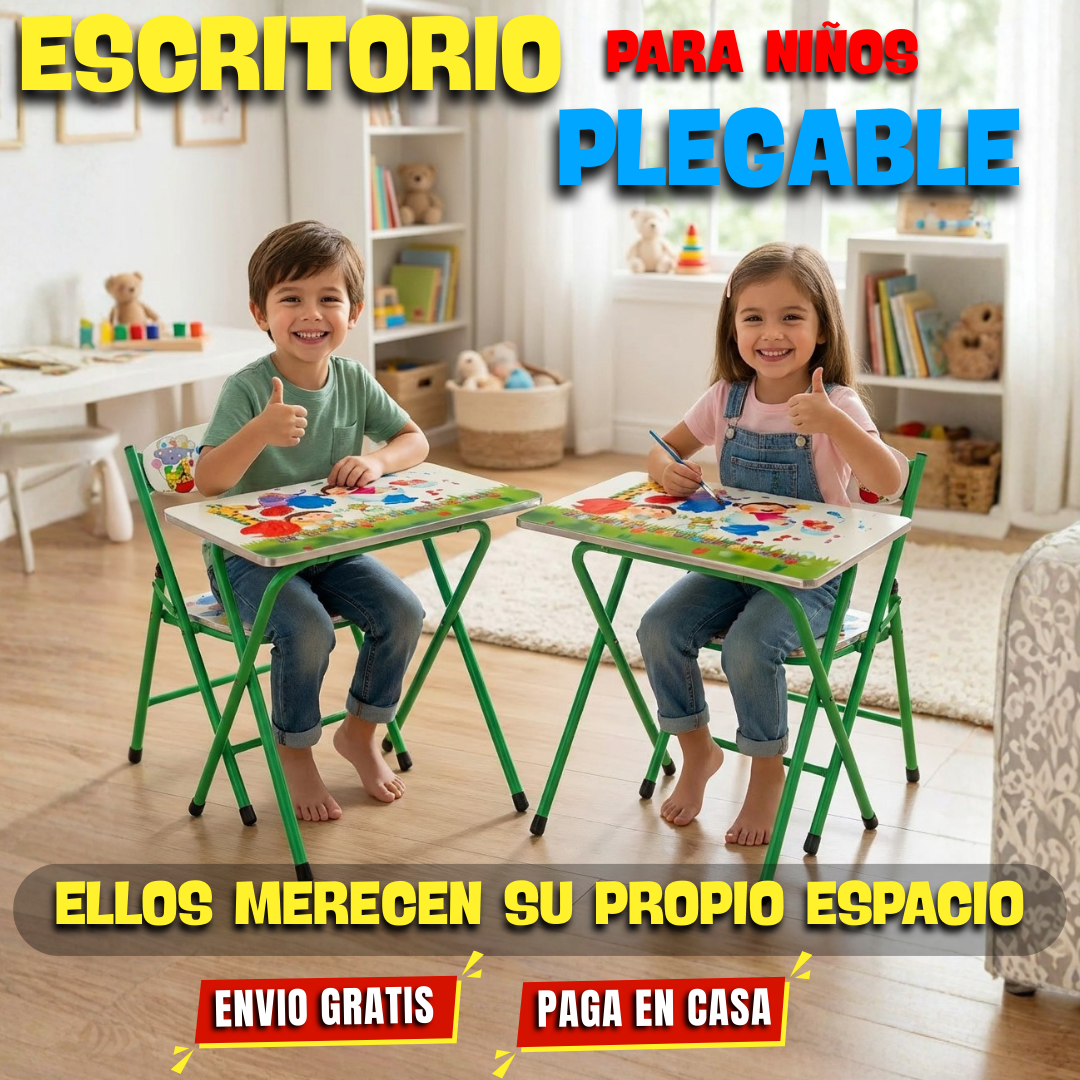 Combo Escritorio Plegable + Silla Infantil PREMIUM UNISEX TT