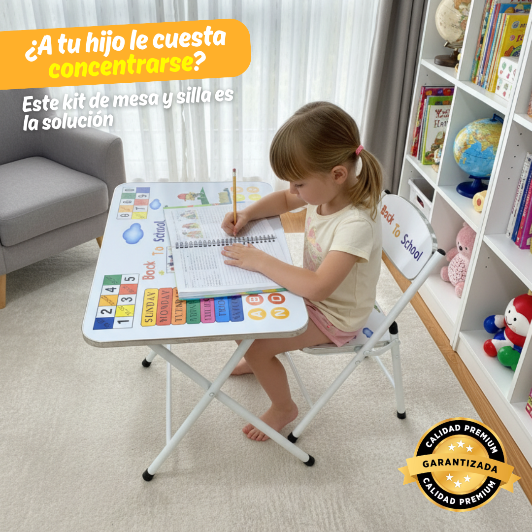 Combo Escritorio Plegable + Silla Infantil PREMIUM UNISEX TT