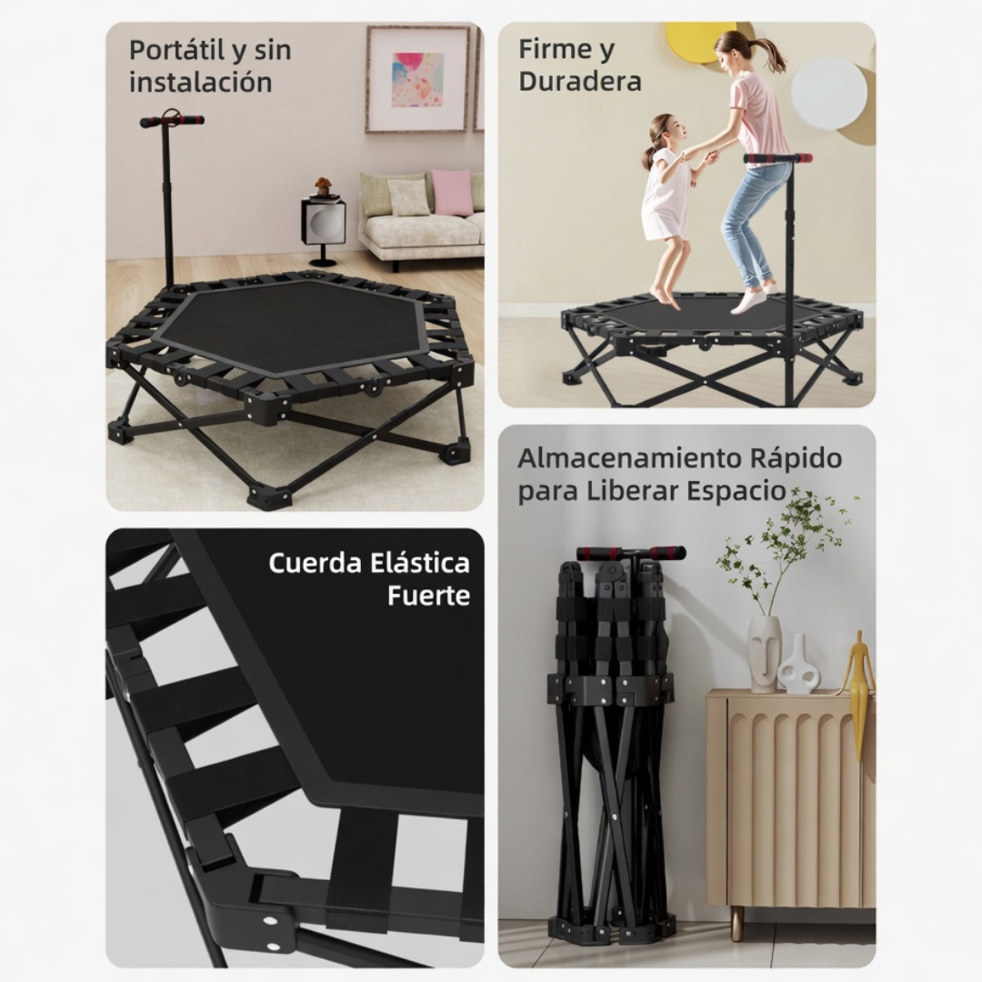 🔥 Trampolín Fitness Plegable Pro 200 KG – Cardio y Entrenamiento en Casa