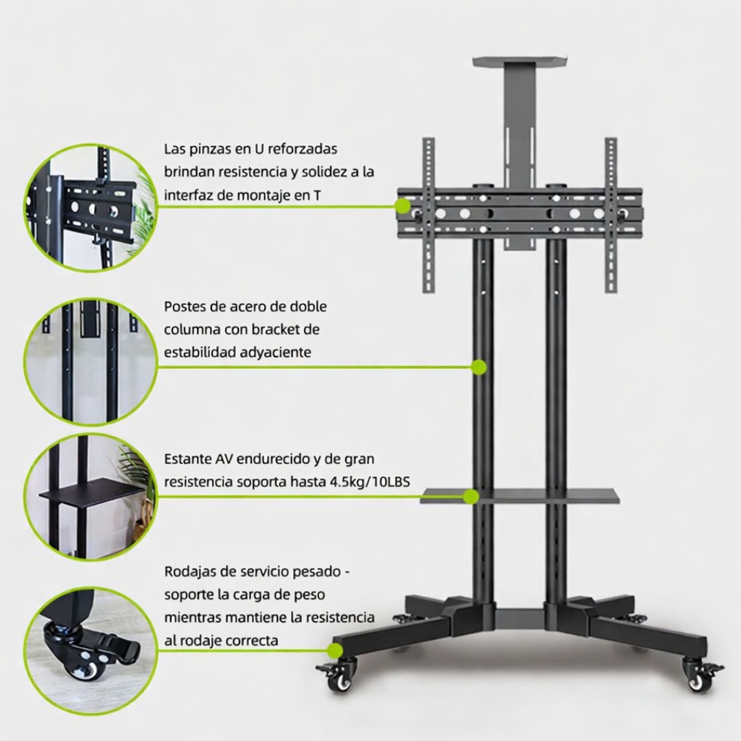Carrito de TV móvil LED para TV de 32-75 pulgadas. (TT)