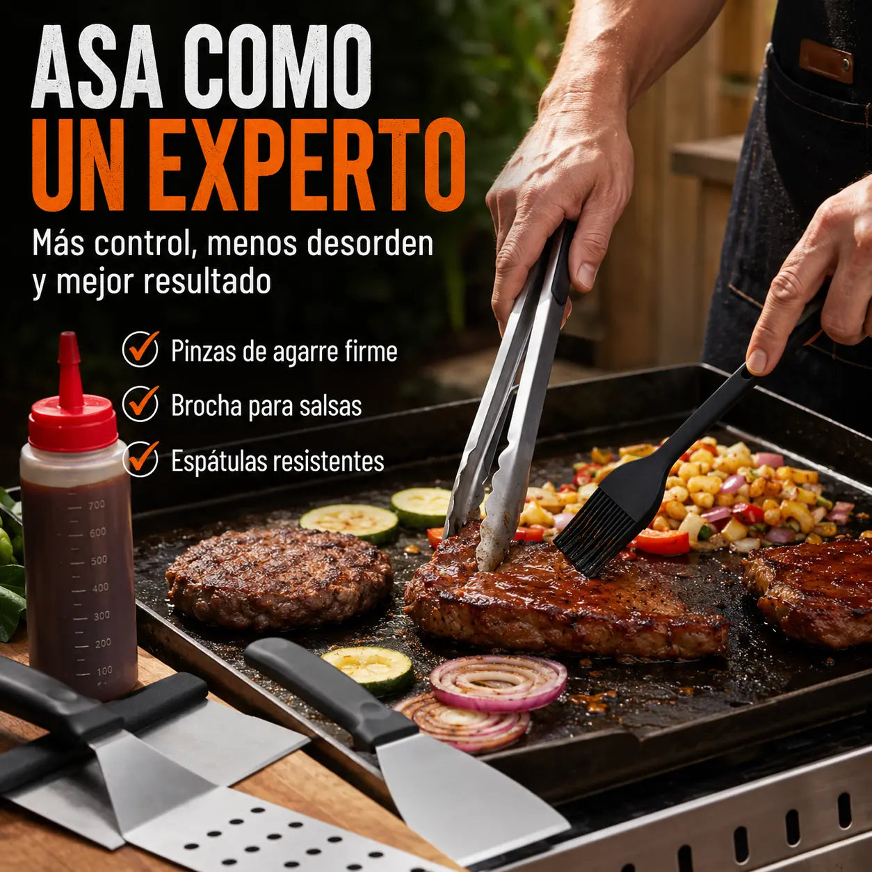 Kit de Accesorios para Parrilla BBQ 19 Piezas Premium con Estuche