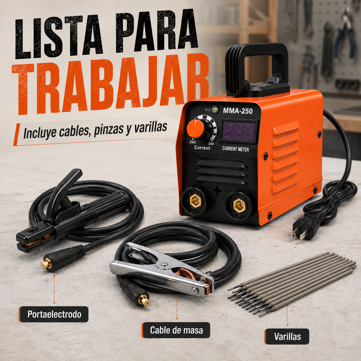 Máquina de Soldar Inversora MMA 250A 110V Portátil