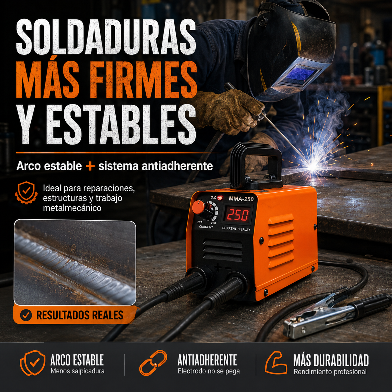 Máquina de Soldar Inversora MMA 250A 110V Portátil