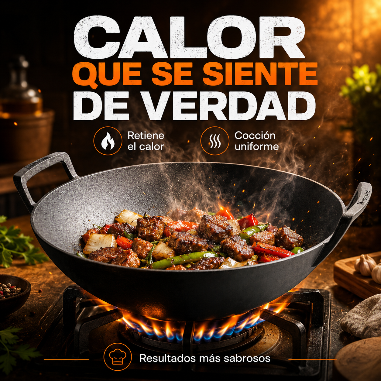 Wok De Hierro Fundido