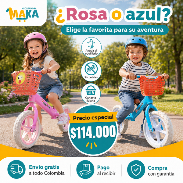 💯 Bici Sin Pedales Anticaídas Kids – Más Seguridad y Equilibrio