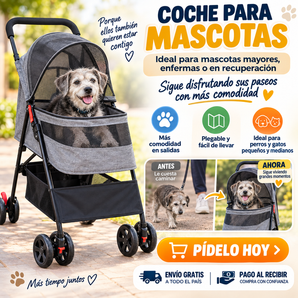 Cochecito plegable para perros y gatos pequeños y medianos